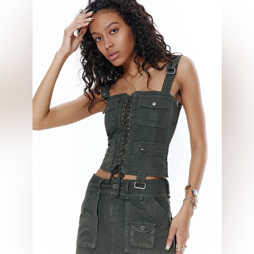 khaki cargo corset